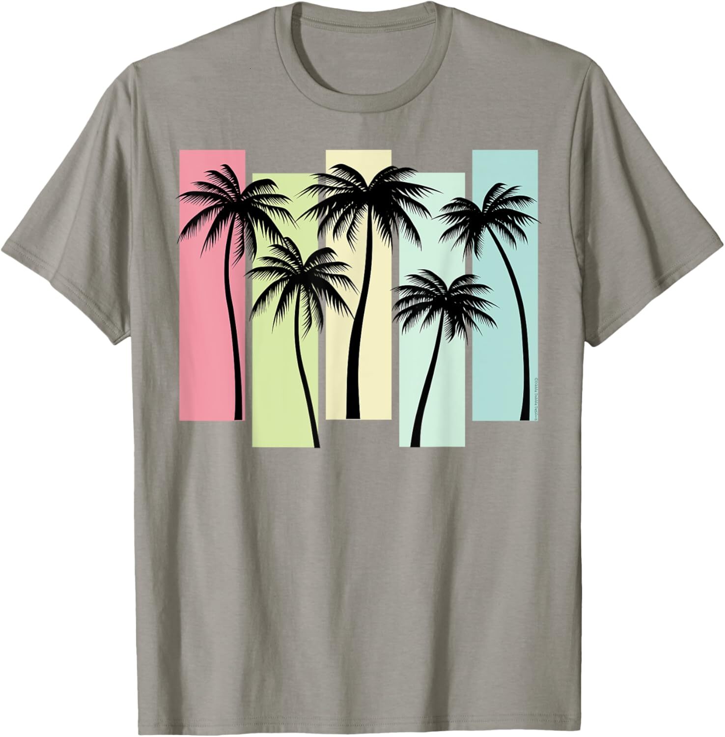 T shirt for Mens Retro Art Deco Style Summer Vacation Tropical Palm Trees Graphic Tee Casual Tops Clothes Short sleeve cool