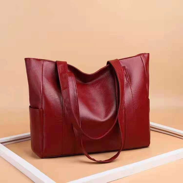 e7 Tote women's simple large capacity PU shoulder handbag fashionable mommy crossbody bag