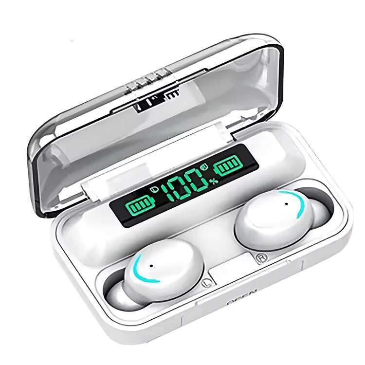 Waterproof True Wireless Tws Game 5.0 Bluetooth Earphones F9-5 Stereo LED Digital Display Earplugs In Ear Power Supply