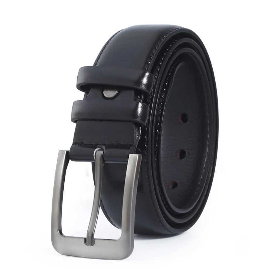 PU mens belt luxury designer high-quality fashionable retro brown denim mens belt buckle W250326