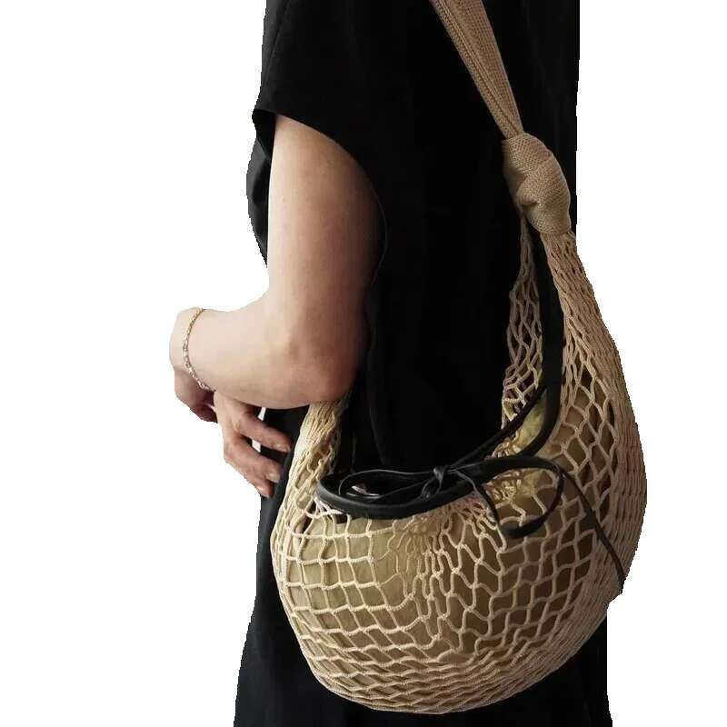 Lem Fortune Croissant Filt Bags For Women Designer Handbags Purses 2024 New In Mesh Hollow With Inner Pocket Shoulder
