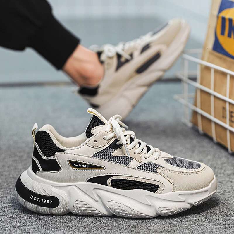 Designer Shoes Thick Soled Multifunctional Pleated Sports Shoes 2025 New Mesh Lace Up Breathable Casual Sports Shoes Adding Soft Soles For Men's 