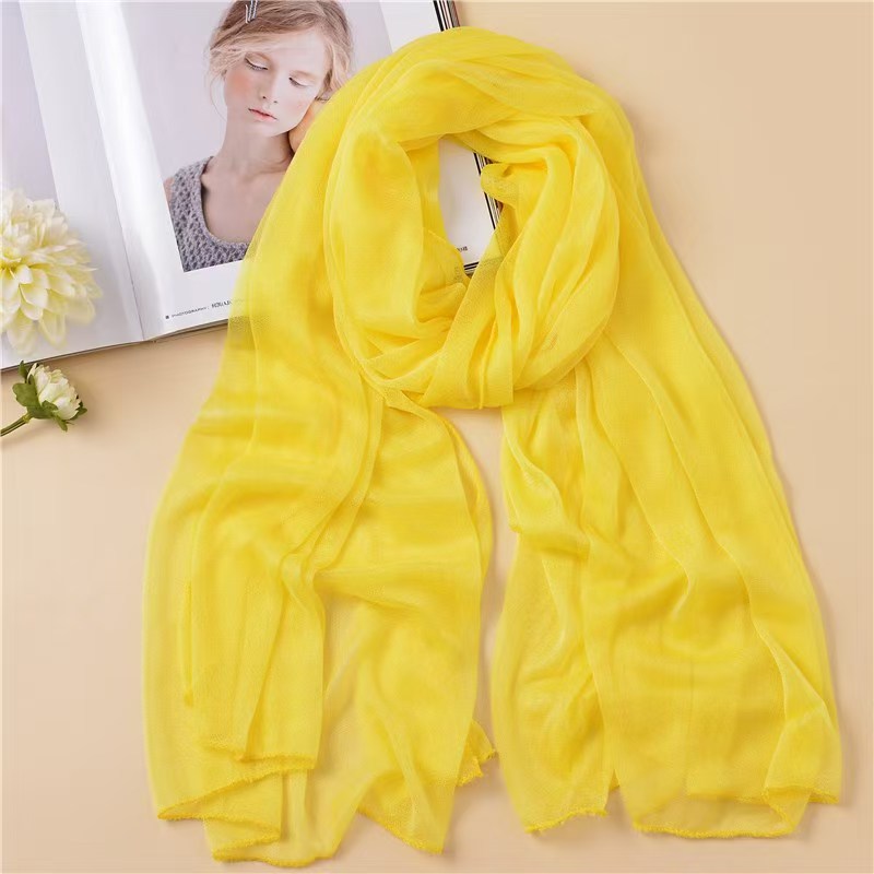 K232 Autumn and winter new gauze scarf women summer Korean version long sun protection shawl pure color beauty gauze scarf scarf wholesale