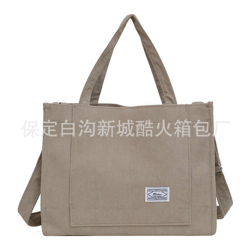 Computer corduroy shoulder handbag, 2024 new tote Korean version, fashionable Sen series crossbody bag, large capacity