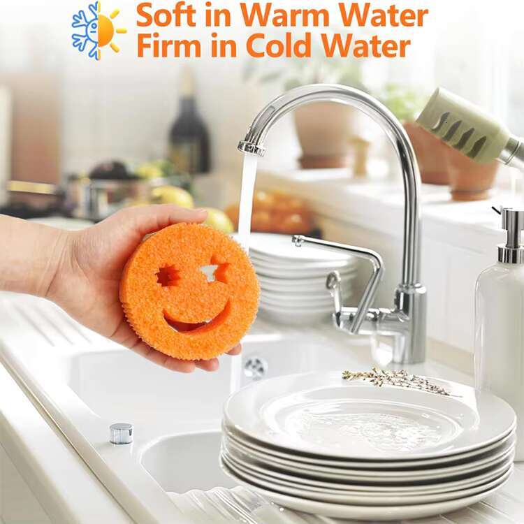 BPA Free Multipurpose Odor Resistant Temperature Controlled Deep Color Kitchen Scrubber Cleaning Sponge for Dishes and Home