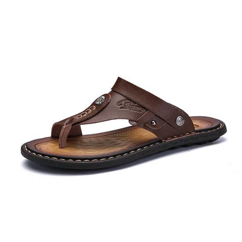 DUDELI hot selling mens sandals genuine leather mens summer shoes casual slippers flip cover mens comfortable shoes soft sandalsXJ250326