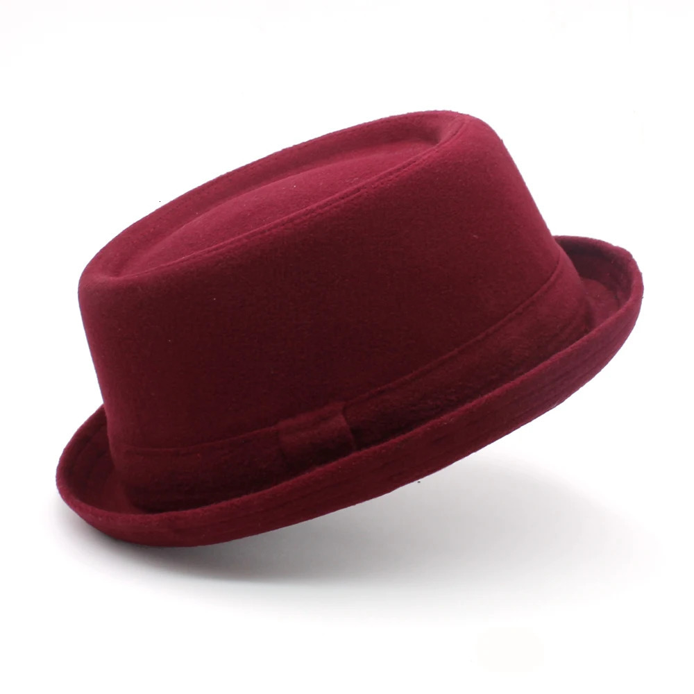 Size 3 Mens Wool Pig Pie Hat Retro Fedora Hat Trilby Sunhat Classic Jazz Party Outdoor Travel Street Style 250325