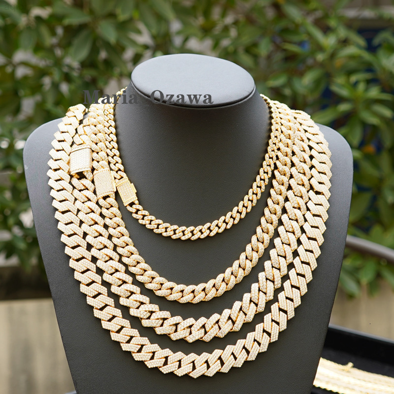 Customize Necklace Hip Hop Fine Jewelry Pass Tester Vvs Moissanite Iced Out Diamond Silver 925 Cuban Link Chain