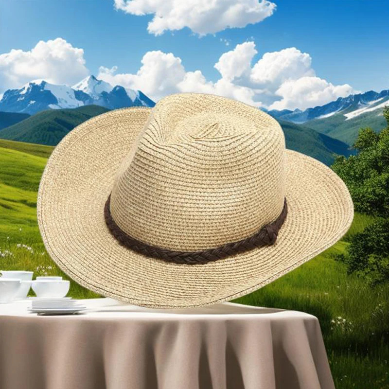 XL Big Size 62cm Panama Jazz Straw Hat for Women Men Hollow Out Summer Beach Sun Hat Foldable Windproof Rope UV Sunscreen Hat 250326