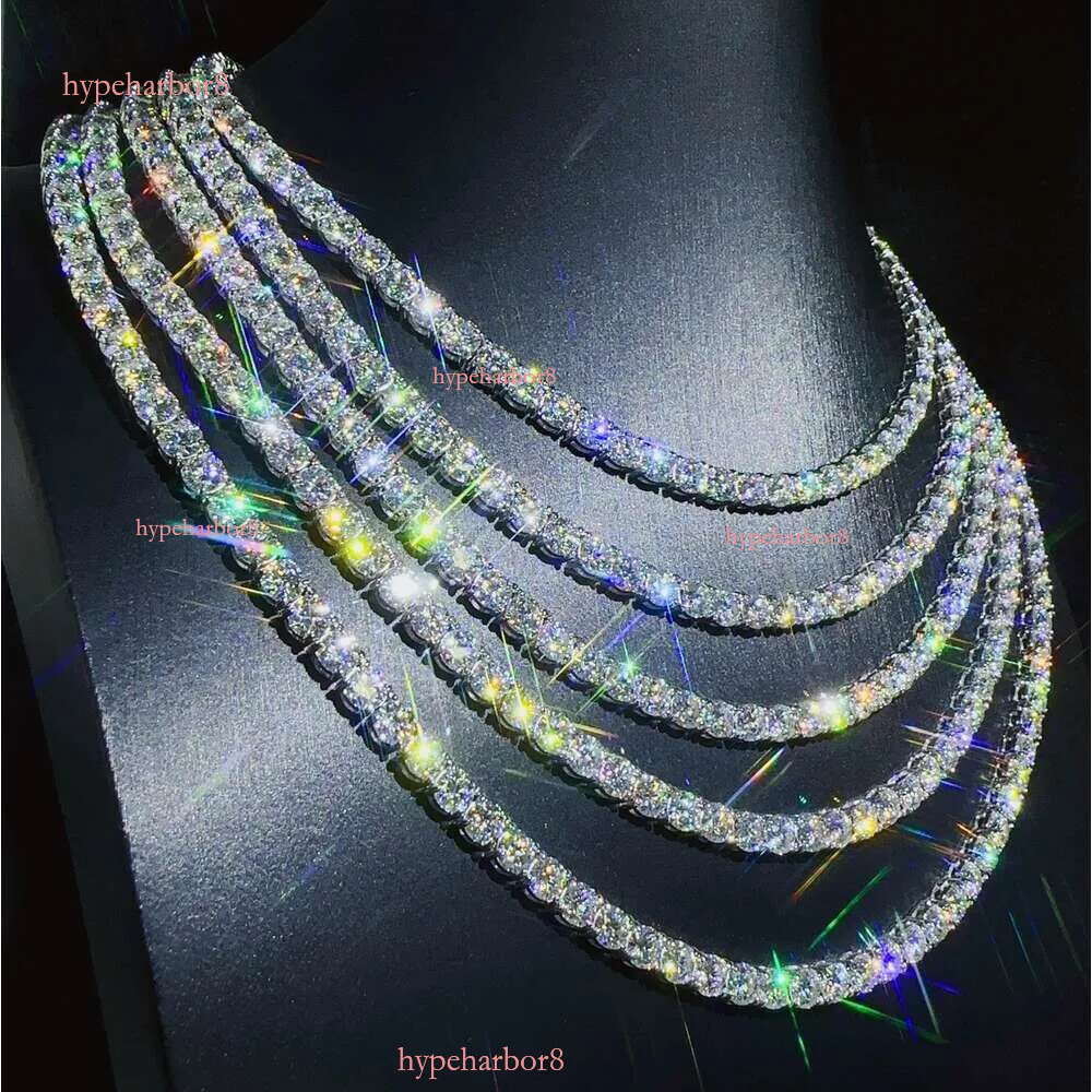 Top bracelet tennis Hip Hop sier necklace fashion Jewelry Pass Dia Tester 6mm vvs moissanite iced out cuban chain for men women