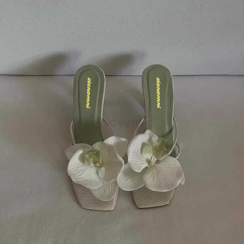 Spring and Autumn New Luxury Wens High H Sandals Elegant Sle Flower Toe High H Slippers Casual Summer Wens Shoes Z250326