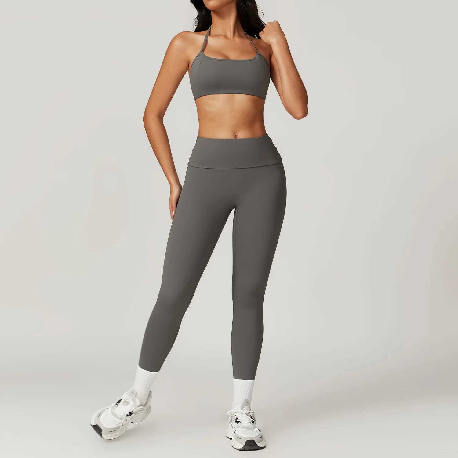 Yoga Set 2PCS Womens Sportswear Gym Sportswear Flared Trouser Fitness Bra Crop Top Sportswear Tracksuits W250326