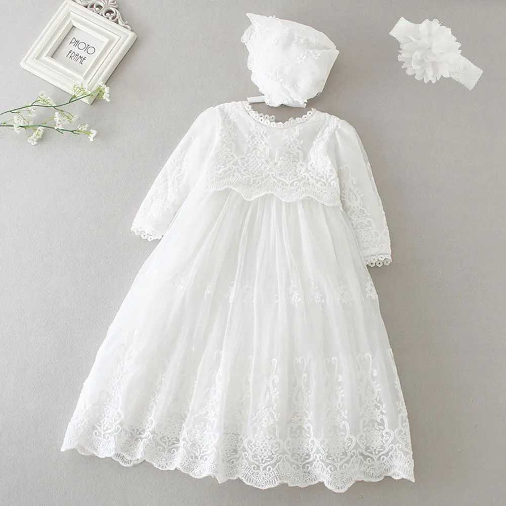 Hetiso Baby Girls Dress Long Sleeve Childrens First Birthday Ball Dress Baptist Bridal Dress PAR 3-24 Months W250326