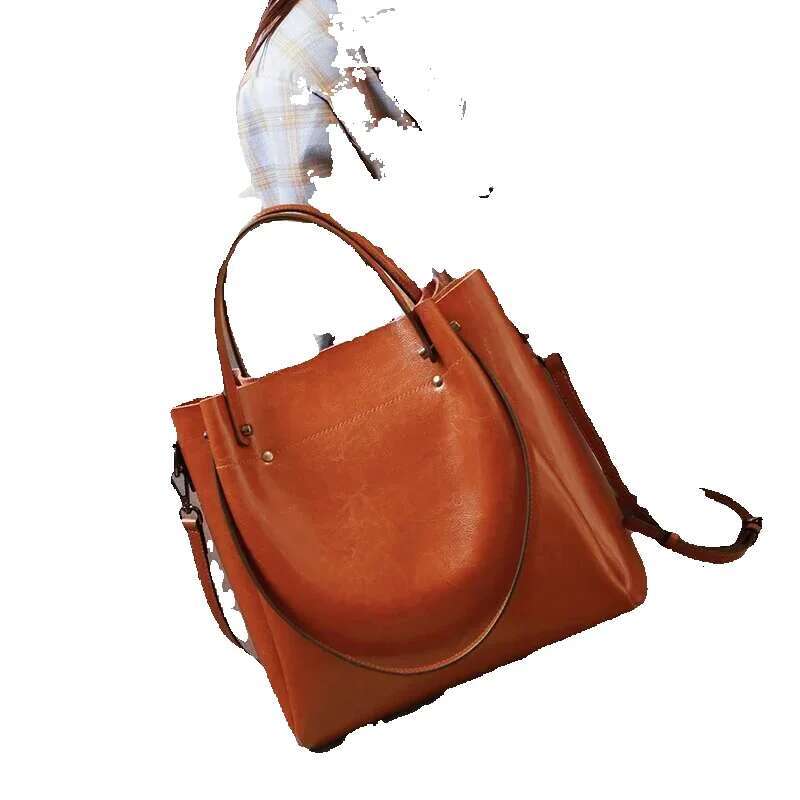 Women's Cow Genuine Leather Handbags Female Natural Cowhide Crossbody Bag Ladies Multiple Large Capacity Shoulder Bags
