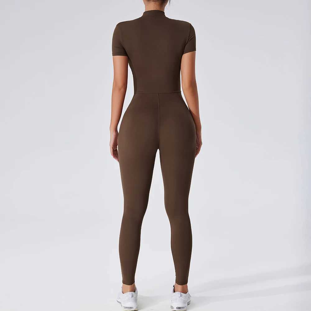 Integrated yoga suit fitness suit exercise suit womens fitness suit gym suit womens training Siamese fitness jumpsuit womens sportswear W250326