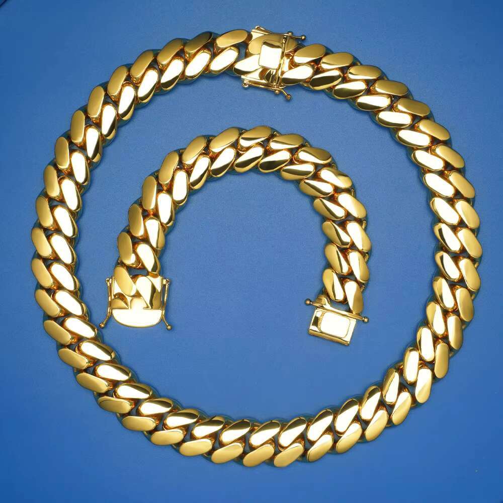 Wholesale Choker 18k Gold Chunky Custom Gold Cuban Link Chain 24k Gold Cuban Miami Chain 20mm Miami Cuban Chain Necklace