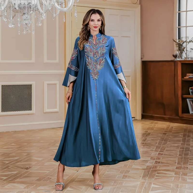 Dongdumaoyi Moslim Midden Oosten Nieuwe Stijlabaya Damesmode Dubai Turkije Geborduurde Lange Gewaad Jurk W