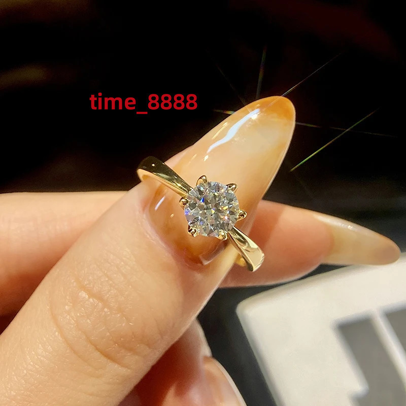 KNB 0.5-2ct Real Moissanite Ring Engagement Wedding Diamond Rings for Women 925 Sterling Silver High Quality Luxury Jewelry
