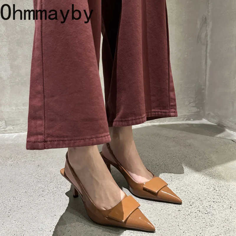 2025 Summer High Heel Wen Sandals Fashion Pointed Toe Slip On Shoes Elegant Dancing Par Pr Shoes Z250326