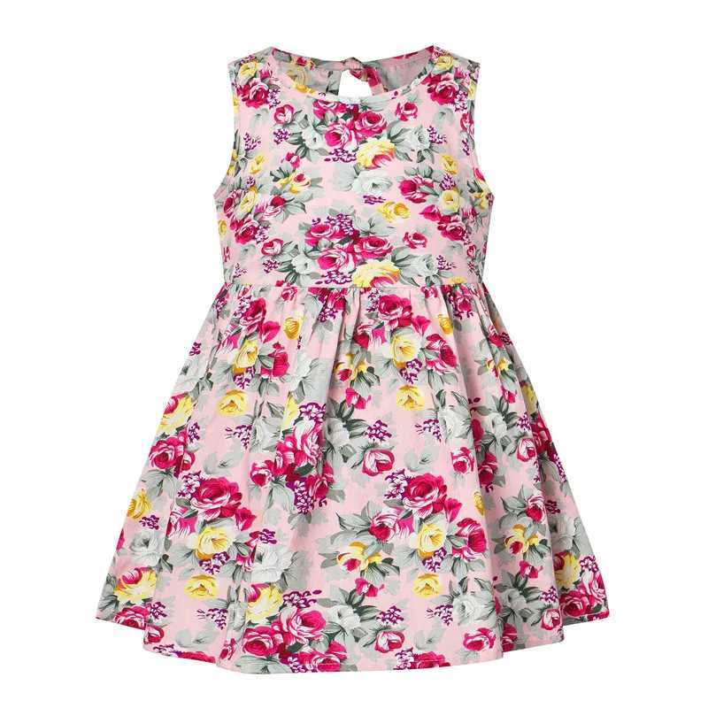 2023 Spring/Summer Girls Tank Top Dress Childrens Sleeveless Printed Princess Dress Baby Korean Version Floral Casual Sun Dress W250326