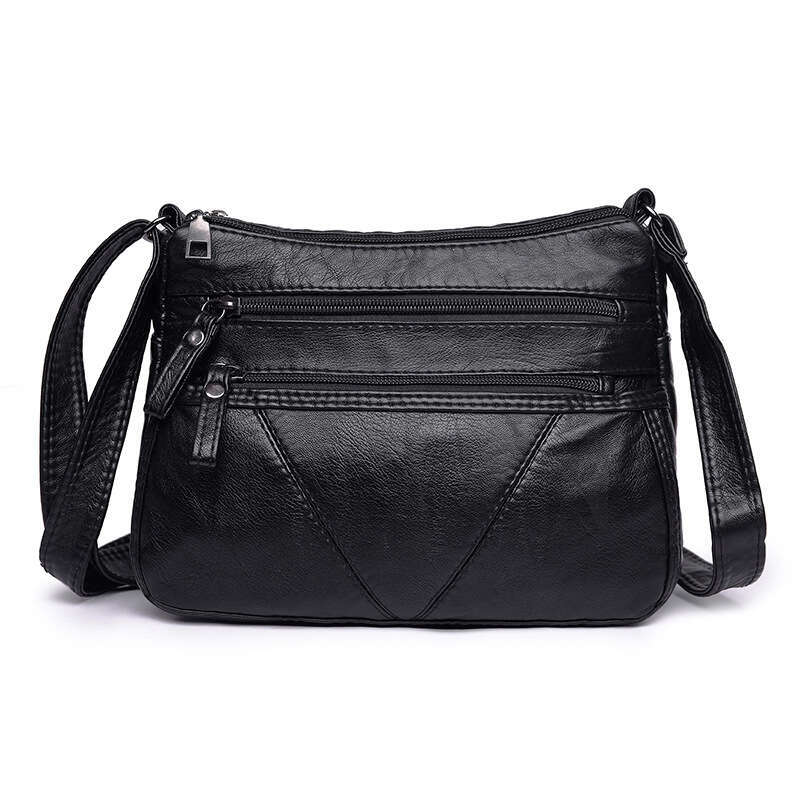 Single Shoulder Mom's 2020 New Washed Soft Leather Women's Large Capacity Middle aged and Elderly Crossbody Bag