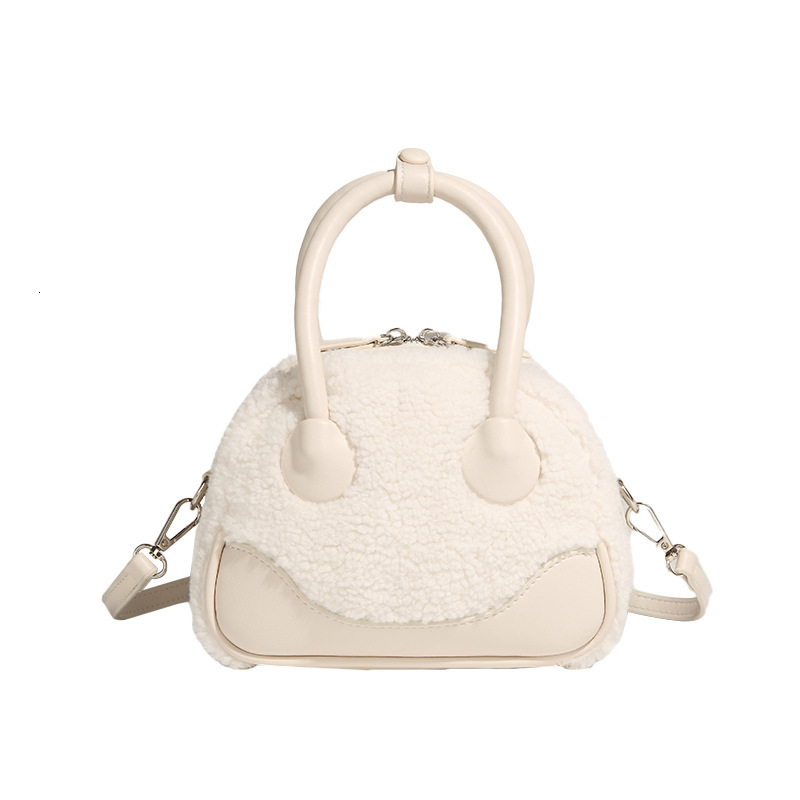 Women's Bag New Autumn/winter Plush All-in-one Boston Bag High-grade Niche Lamb Wool Single Shoulder Crossbody Designer Bag