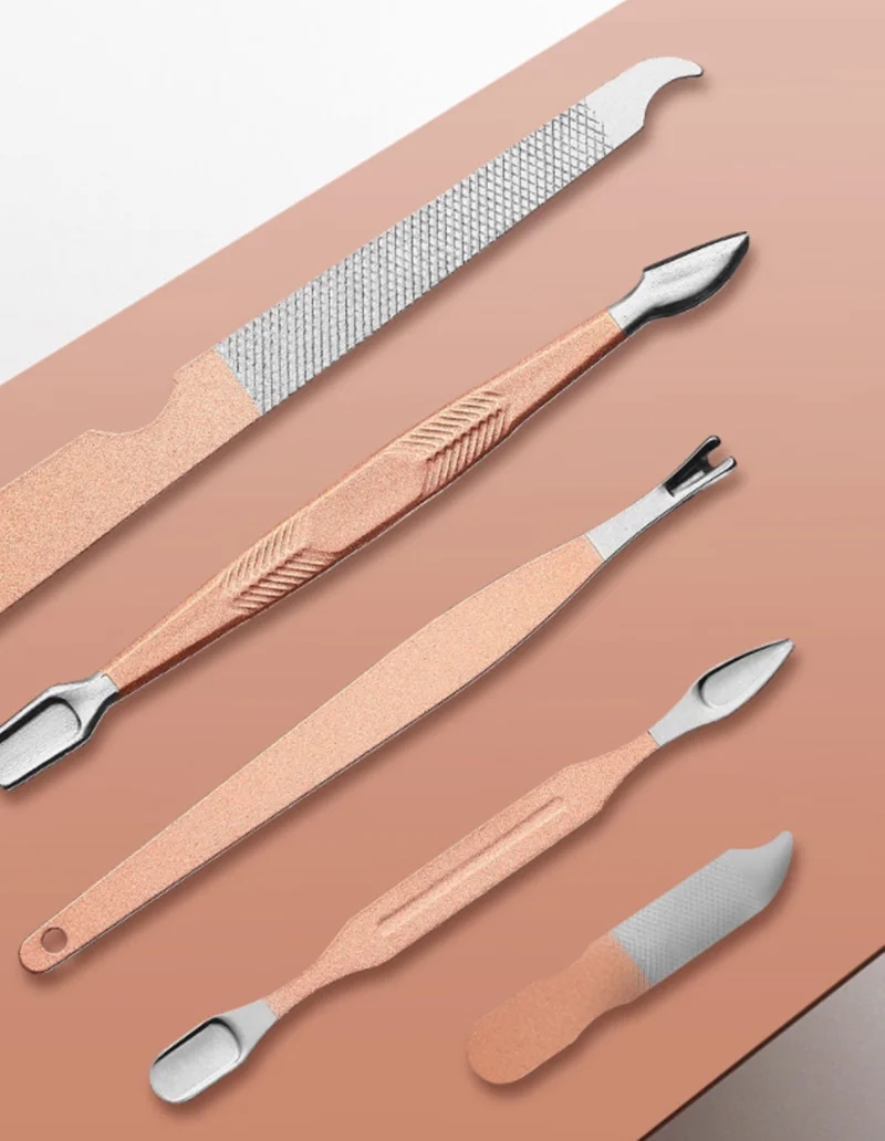 8/13/24Pcs Manicure Set Pedicure Nail Tools Kit With Travel Case Stainless Steel Ear Spoon Nail Clippers Scissor