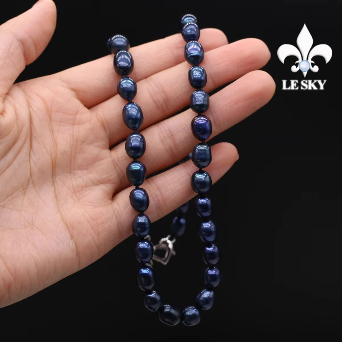 LE SKY Natural Freshwater Pearl Set Potato Shape Elasticity Pearl Bead Bracalet Necklace Earrings Wedding Party Accessories 8-9 250318