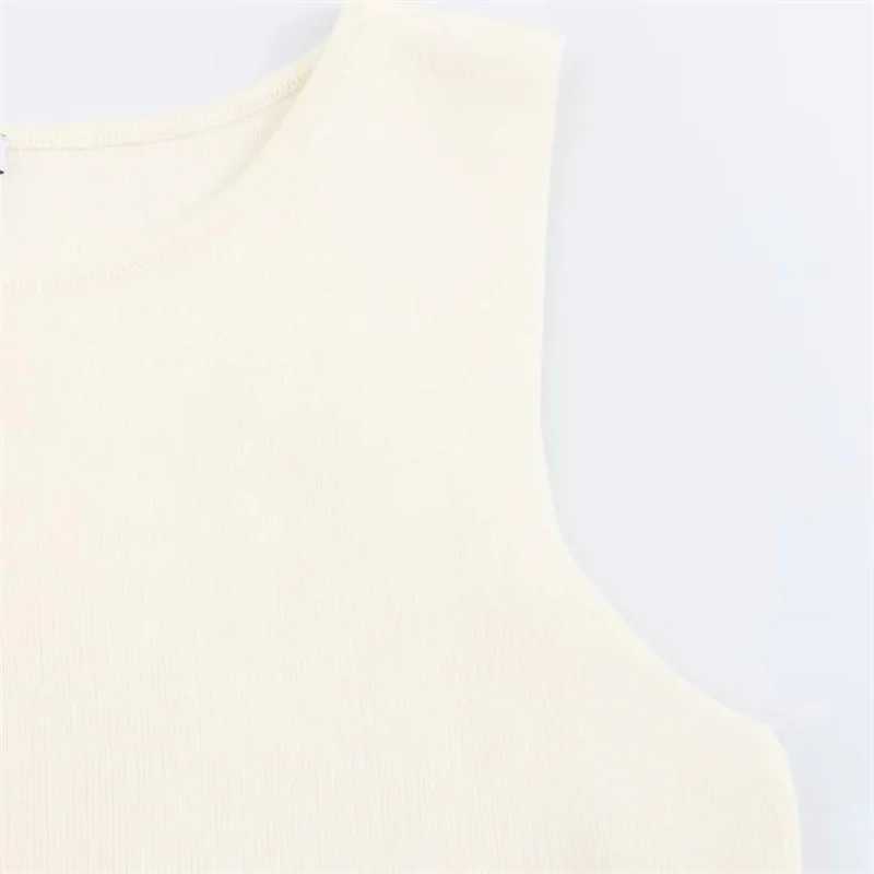 TRAF Womens Knitted Vest Womens Button Sleeveless Vest Womens Summer Knitted Womens Customized Vest Elegant Womens Coat M250326