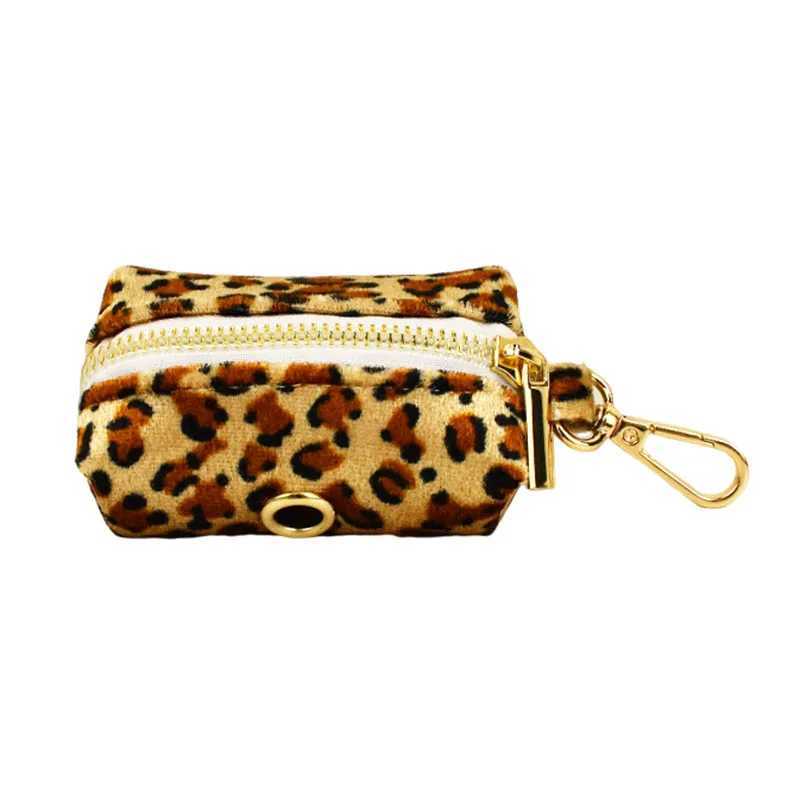 Leopard personalized name collar customized small dog harness for small and medium-sized dogs vest harness Leopard dog poop bag bow X250326