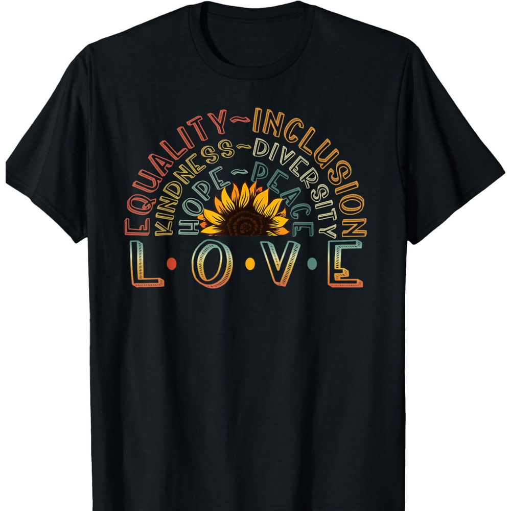 T shirt for Mens Love equality, kindness, diversity, hope peace Graphic Tee Casual Tops Clothes Short sleeve