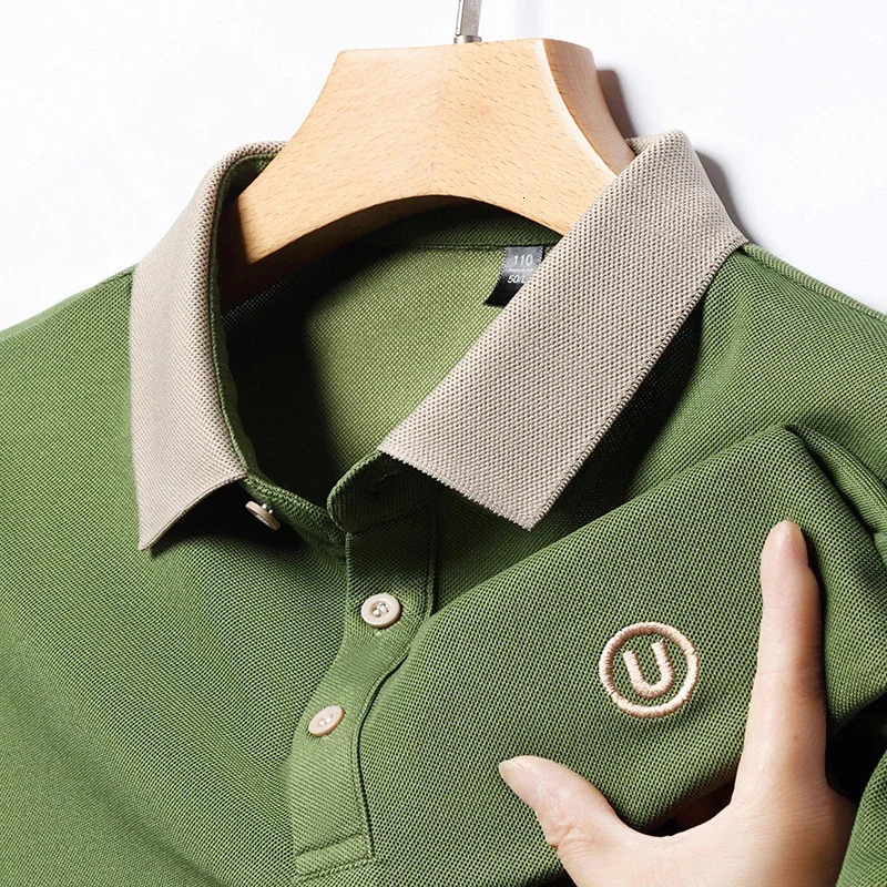 2024 mens embroidered cotton business casual short sleeved polo shirt fashionable comfortable breathable top 250326
