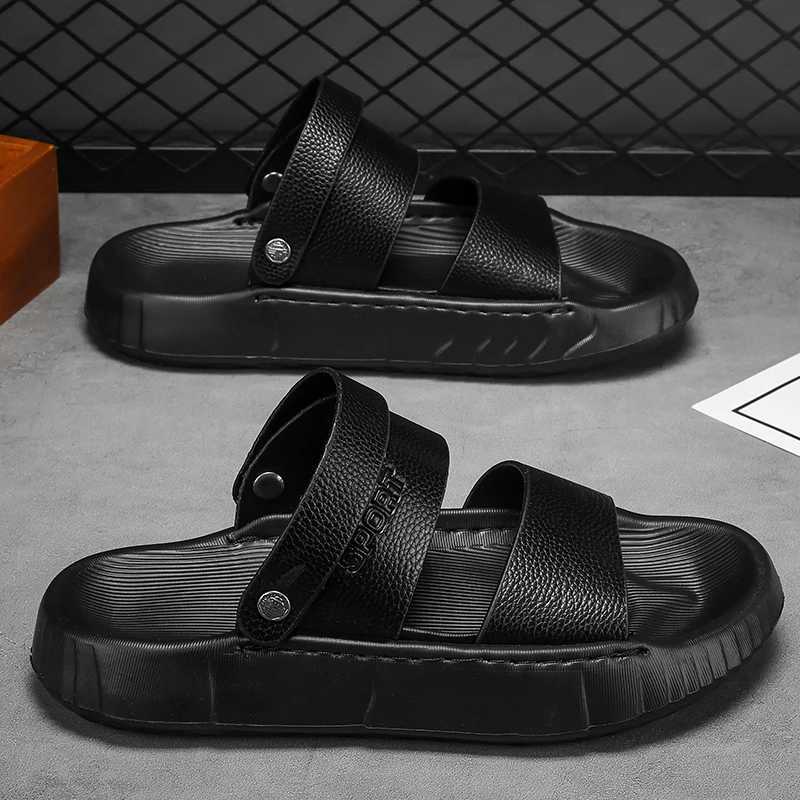 High quality mens thick soled shoes mens summer slippers mens outdoor breathable slippers mens waterproof beach shoesXJ250326