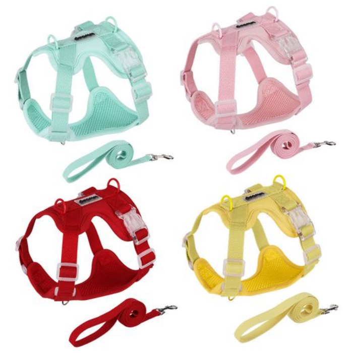 Comfortable Teddy Bear-Inspired Puppy Harness with Secure Clip for Walking