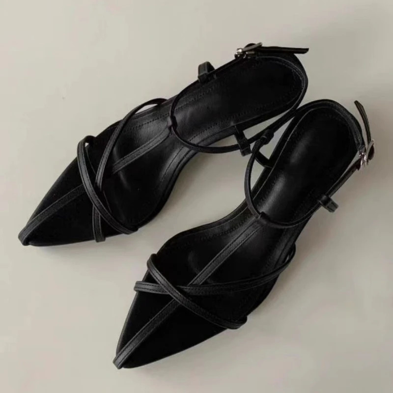 Women Sandal Summer Fashion Narrow Band Ladies Gladiator Shoes Thin Low Heel Ankle Strap Dress Party Shoes 250325