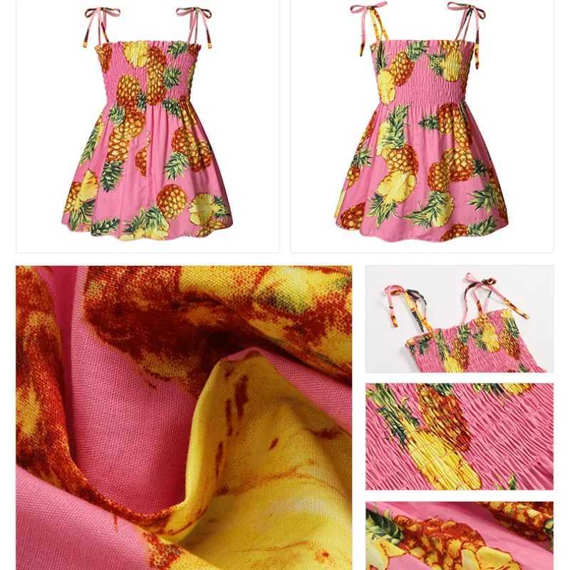 1-6 Years Kids Girls Sleeveless Flower Sundress Summer Beach Strap Princess Dress Cotton Children Clothes girls Casual Dresses W250326
