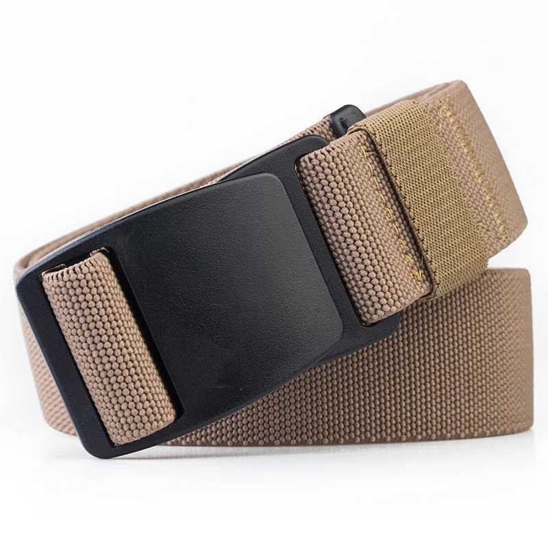 Tactical mens elastic strap black plastic buckle military adjustable outdoor shoulder strap plastic buckle leisure strap blue W250326