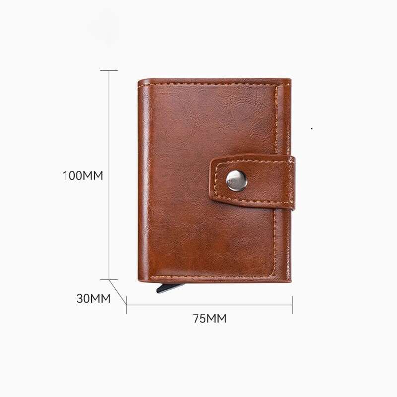 Men's Retro Credit Card Cover Metal Anti Theft Rfid Intelligent Minimalist Designer Wallet Women's PU Leather Black Bank Cash Card Cover