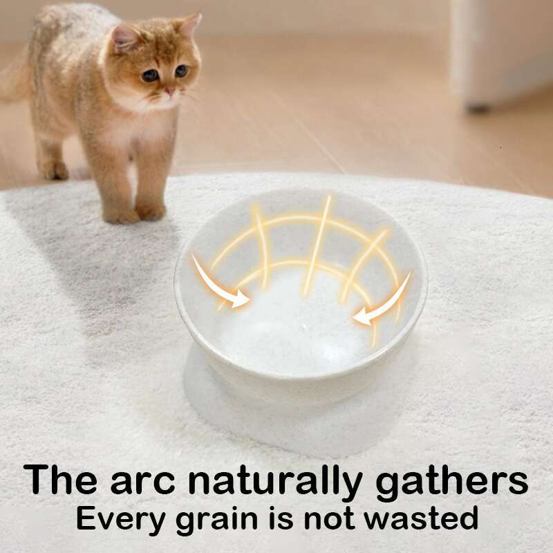 Large Opening Tall Plastic Cat Bowl Classic Neck Guard Against Spilling Cat And Dog Pet Food