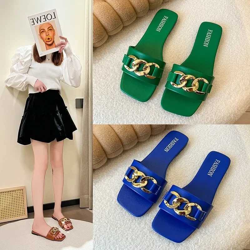 2024 Summer Womens Slippers Roman Fi Designer Flat Shoes Latex Soft soled Shoes Womens Breathable Beach Flip CoverXJ250326