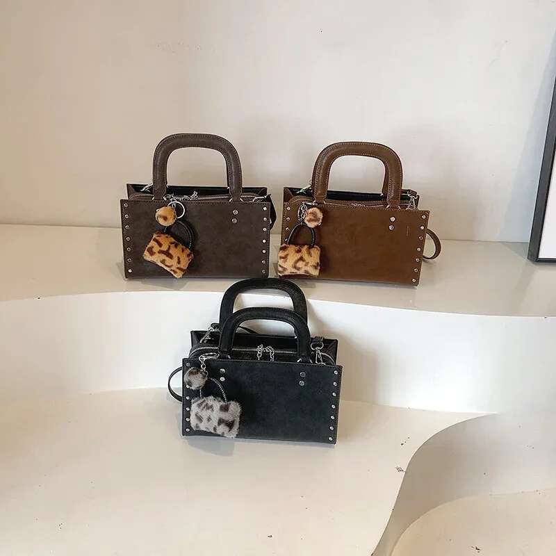 LEFTSIDE Studded Design Small PU Leather Square Shoulder Bags For Women 2024 Y2k Fashion Trend Underarm Bag Female Handbags