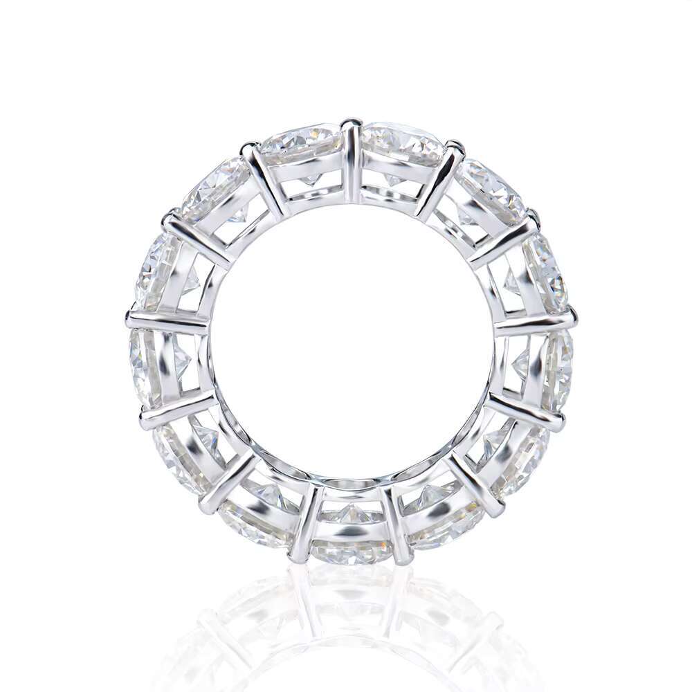 Minimalist Moissanite Ring Tennis Style Fashion Fine Jewelry 925 Silver Unisex Ring for Valentines Day Gift