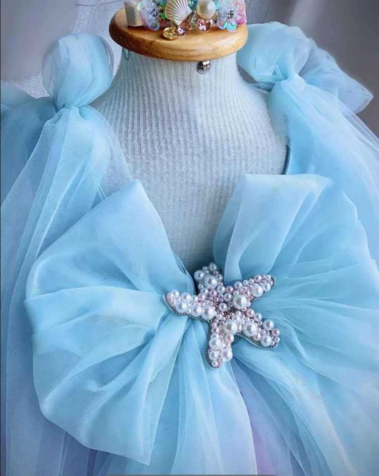 Flower Girl Dress Princess Wedding Par Dress Sparkling Organic Crew Neck Childrens Birthday Dress W250326