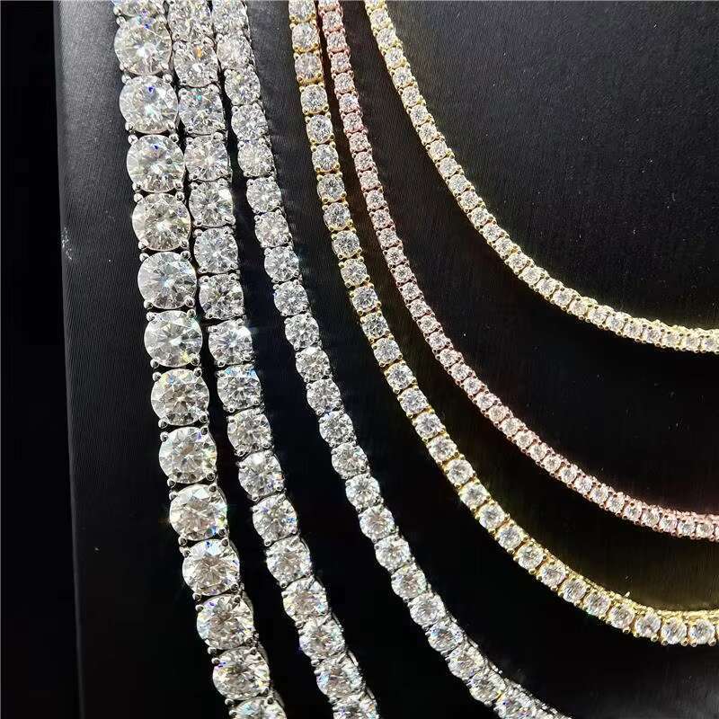 Cadena De Collar Cubano Moissanite De Plata Jolleria De Plata Pendants and Chain 925 Silver Vvs Moissanite Cuban Necklace Chain