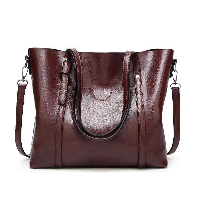 2023 New Fashion Soft Leather Casual Women's Handbag Single Shoulder Crossbody Capacity Bucket Large Bag