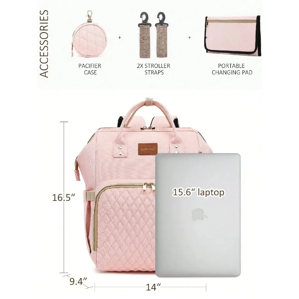 Diaper Bag Backpack With Changing Pad Pacifier Case Baby Bag for Boy Girl Toddler Waterproof Travel Diaper Bag for Mom 250325
