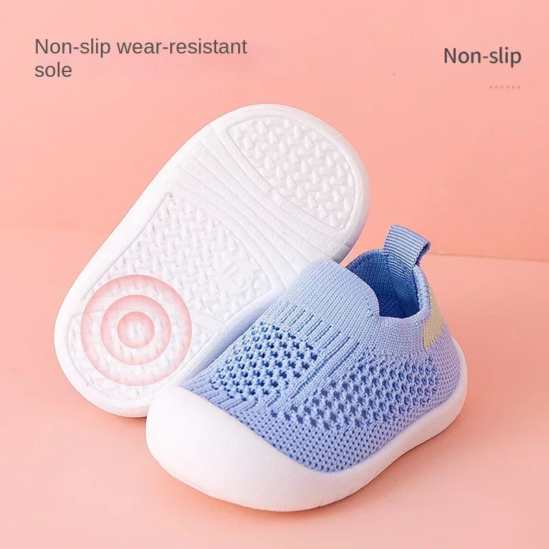 Spring Summer Toddler Shoes Breathable Knitted Kids Sneakers Boys Slip-on Tennis Shoes Girls Soft Non-slip School Casual Shoes 250326