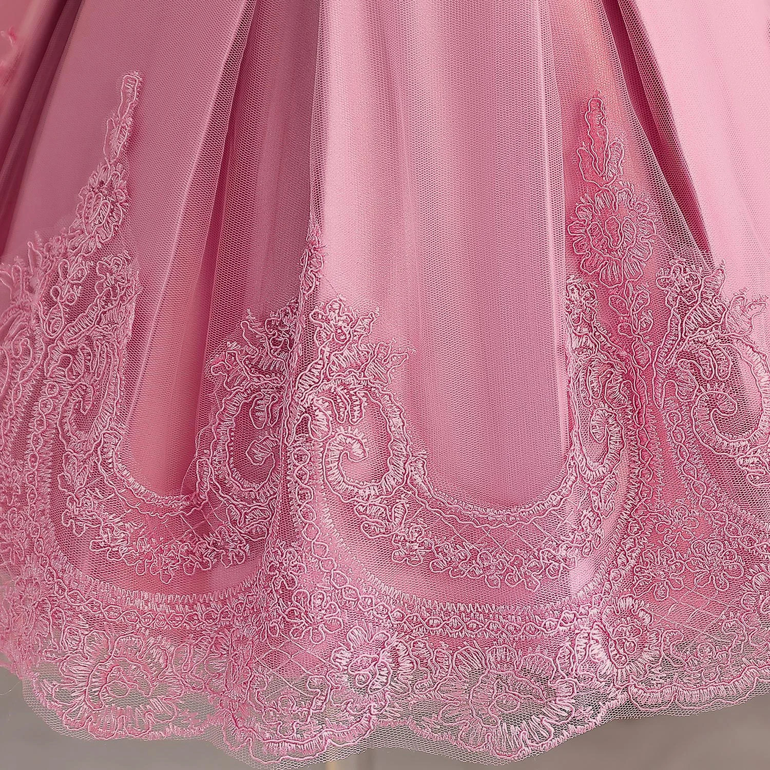 Toddler Girls Party Dresses Embroidery Lace Cute Baby 1 Year Birthday Baptism Vestido Kids Princess Wedding Evening Beaded Dress 250325