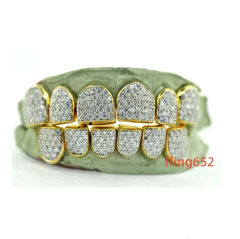 Unique Fine Jewelry Collection 14k White Gold Moissanite Diamond Studded Dental Teeth Grillz for Sale From India