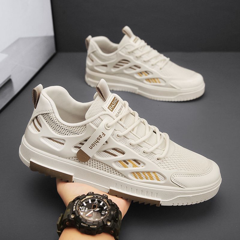 2025S New Trend Designer Men S New Summer Breathable Mesh Versatile Casual Board Soft Sole Sports Heightening Little White Trendy Shoes